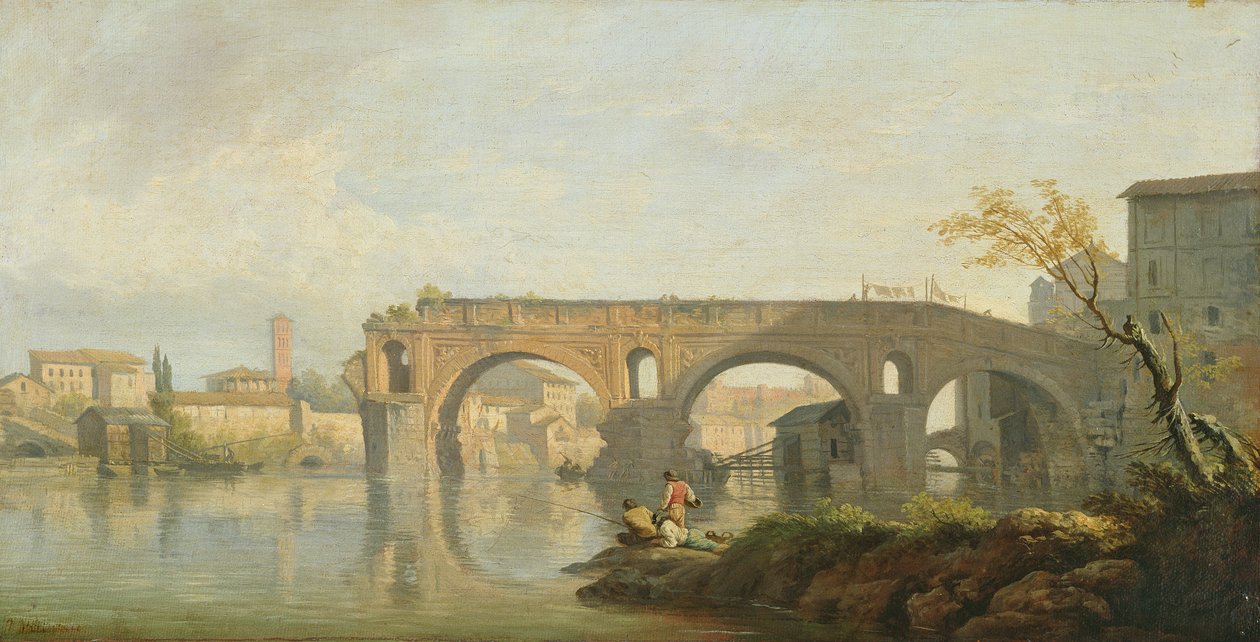 The Ponte Rotto, Rome  by Claude Joseph Vernet