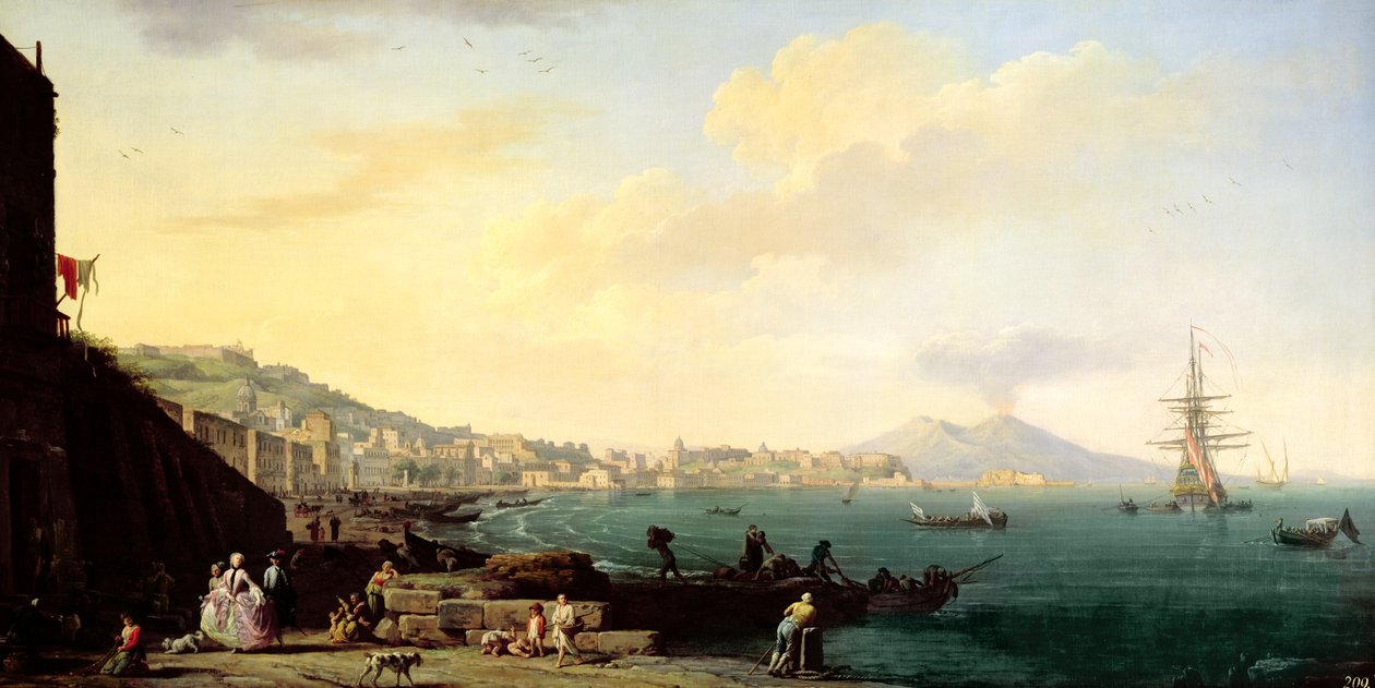 Arka Planda Vezüv ile Napoli Görünümü (71567 çifti) by Claude Joseph Vernet