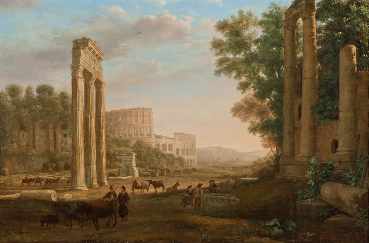 Roma Forumu kalıntıları ile Capriccio by Claude Lorrain