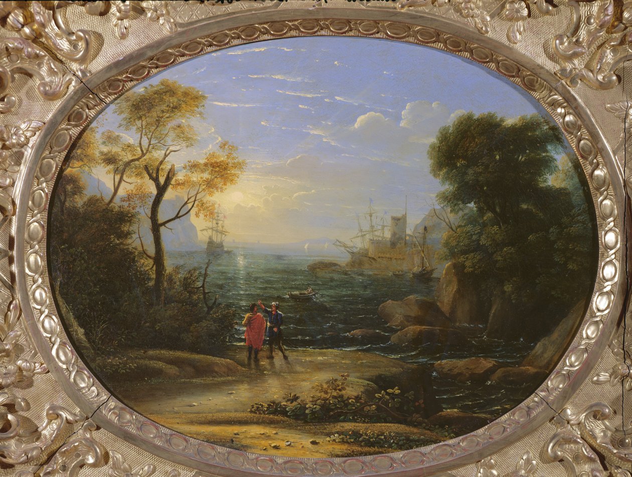 Gün batımında kıyı manzarası by Claude Lorrain