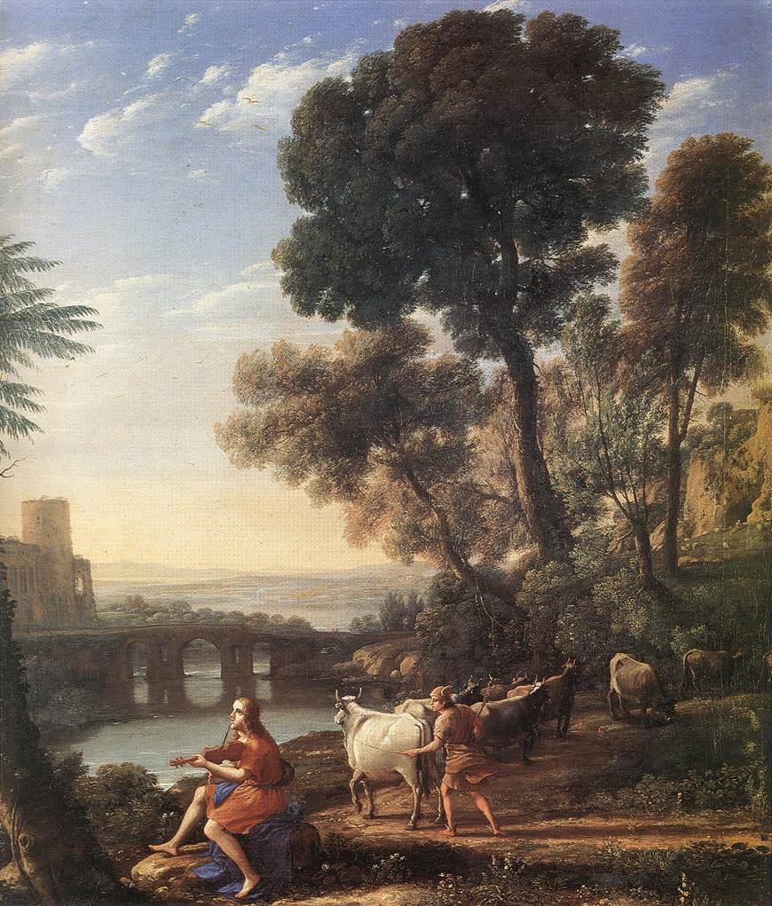 Admetus Sürülerini Koruyan Apollo ile Manzara by Claude Lorrain