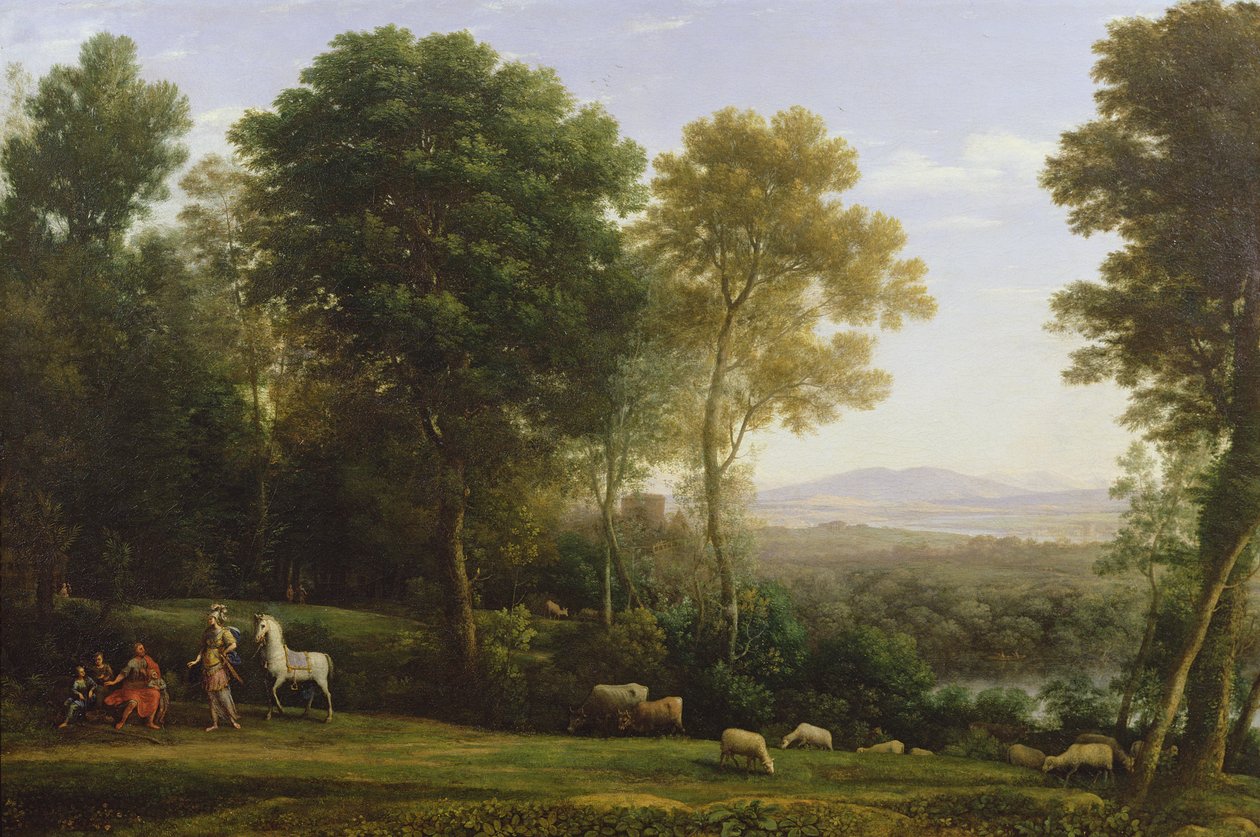 Yaşlı Adam ve Oğulları ile Söylevde Erminia ile Manzara by Claude Lorrain