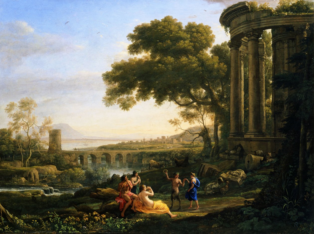 Peri ve Satyr Dansı ile Manzara by Claude Lorrain