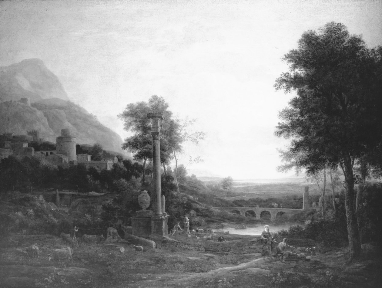 Sütunlu ve Figürlü Manzara by Claude Lorrain