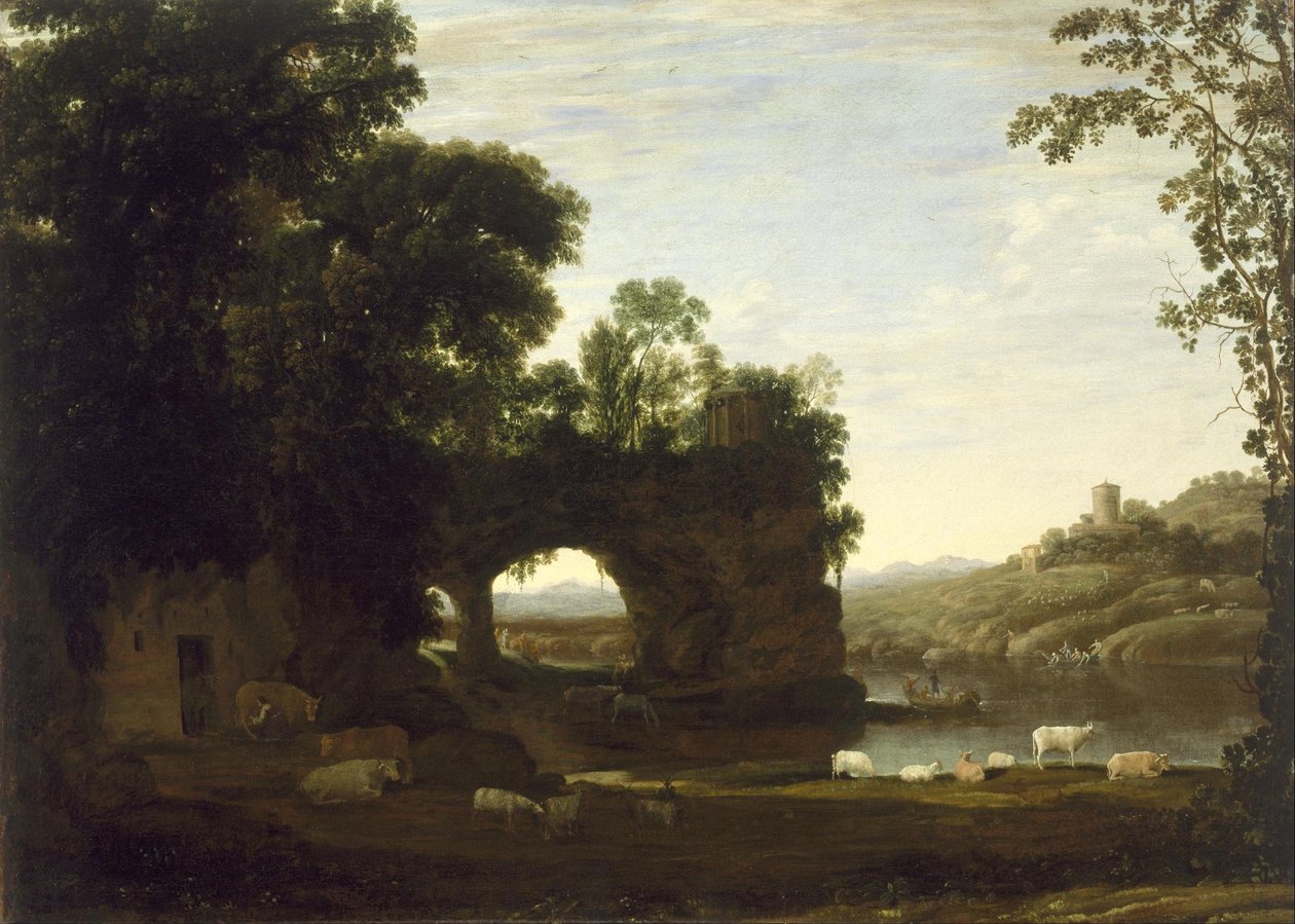 Kaya Kemeri ve Nehir Manzarası by Claude Lorrain