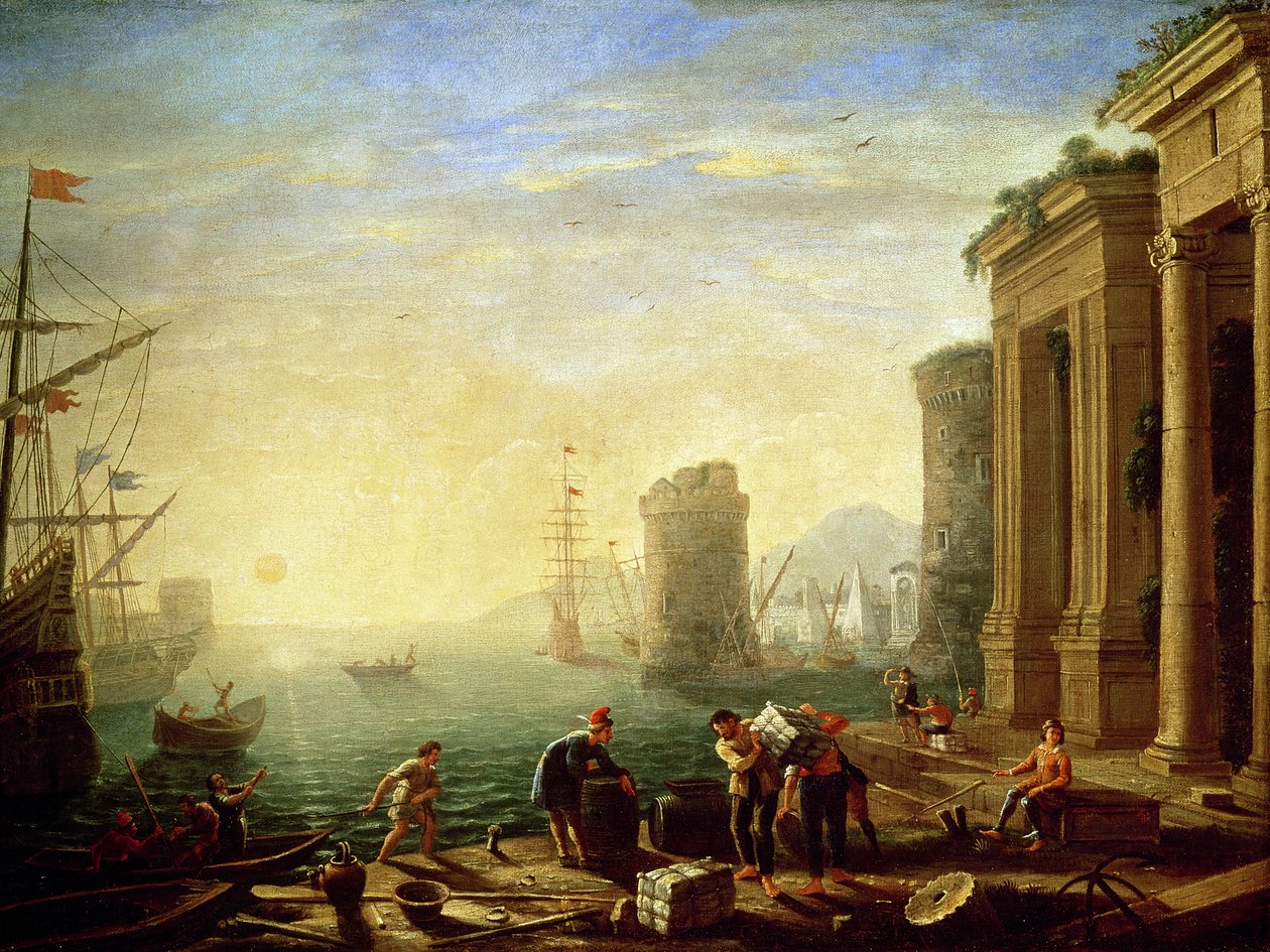 ಬಂದರಿನಲ್ಲಿ ಬೆಳಿಗ್ಗೆ, 1640 ಟರ್ಕ್ by Claude Lorrain