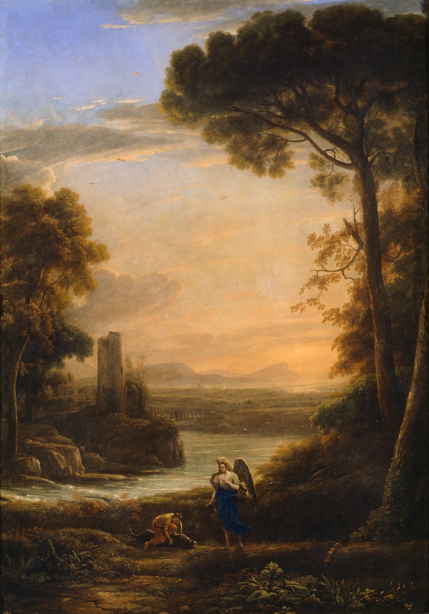 Tobias ve Başmelek Raphael ile Manzara by Claude Lorrain