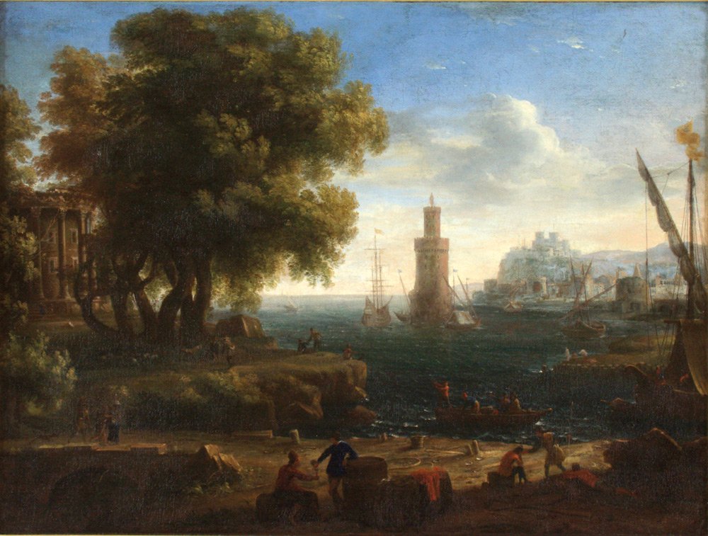 Bir liman manzarası by Claude Lorrain