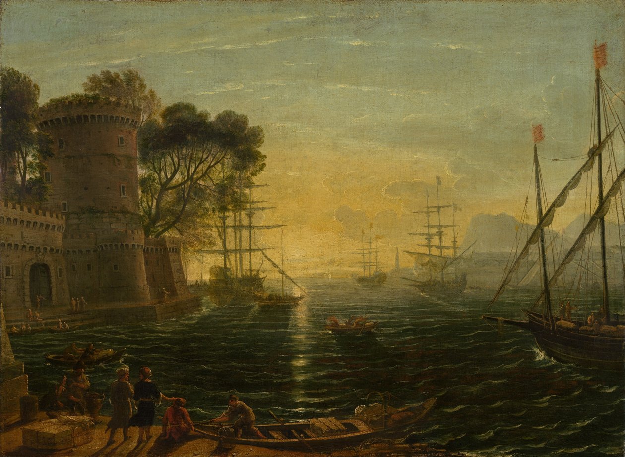 gün batımında liman by Claude Lorrain