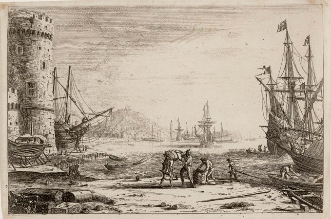 Büyük Kule ile Liman by Claude Lorrain
