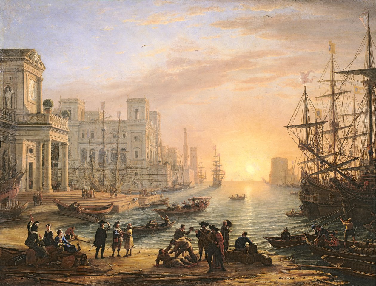 Gün batımında deniz limanı by Claude Lorrain