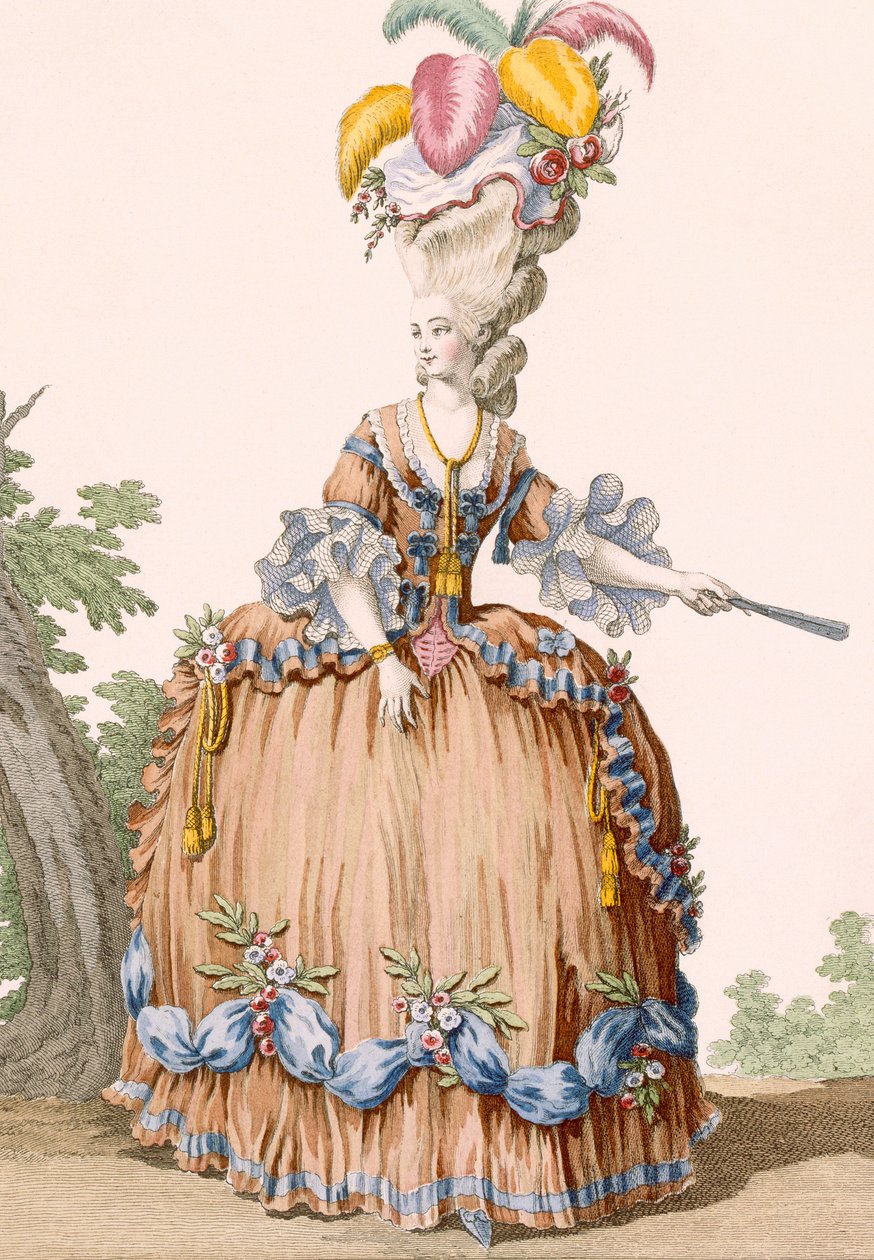 Young girl in pretty summer afternoon dress, engraved by Dupin, plate no.19 from 
