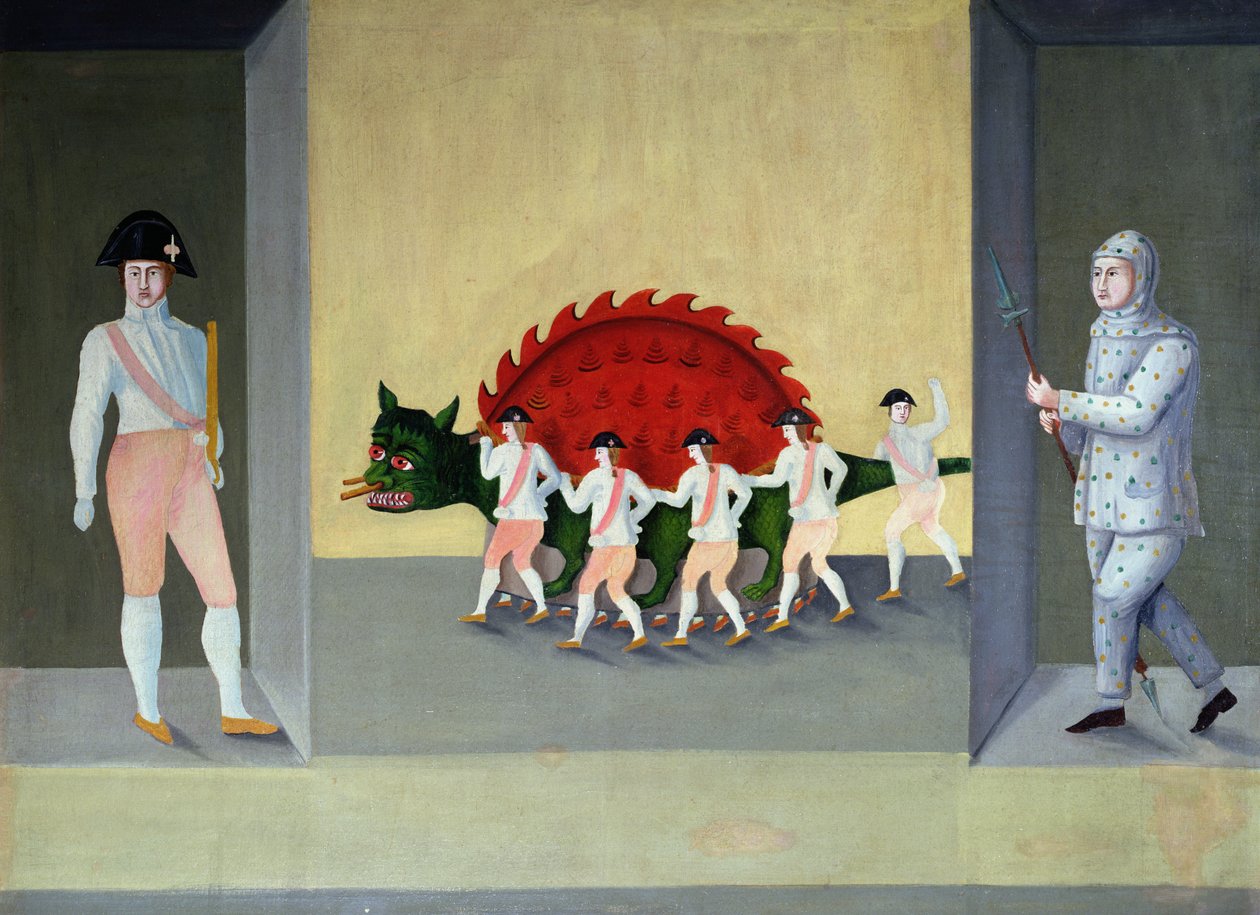 Tarasque, Provence geleneğinden canavar, 19. yüzyılın ortalarında by Claude Michel Celse
