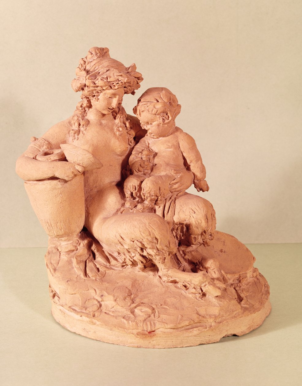 Çocuğuyla birlikte kadın faun (pişmiş toprak) by Claude Michel Clodion