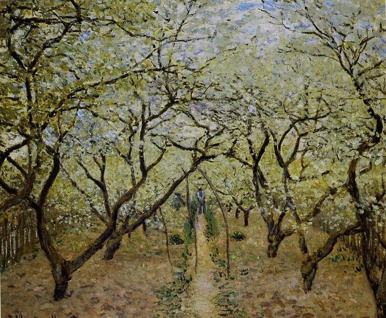 Kvetouci üzgün Jablonovy üzgün Francais: Verger en fleurs by Claude Monet