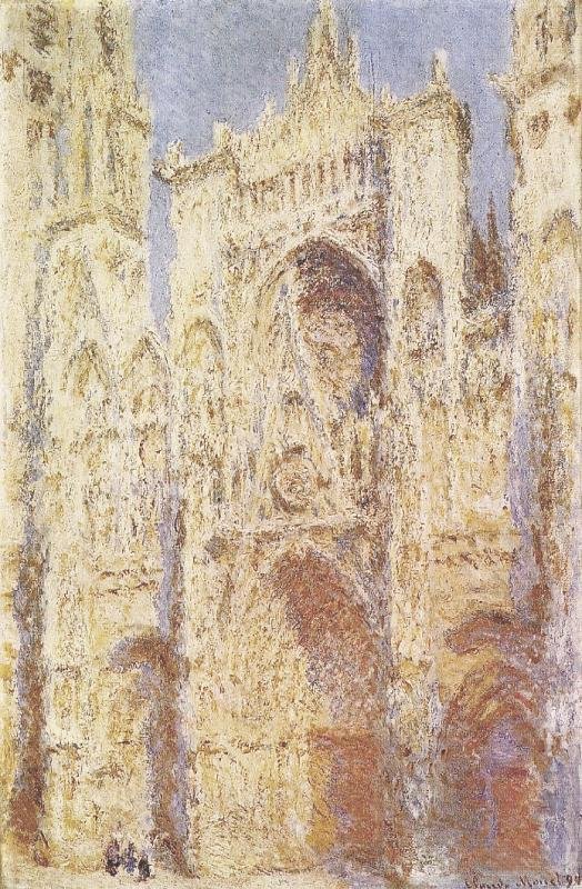 İngilizce: Rouen Katedrali, Batı Cephesi, Güneş Işığı by Claude Monet