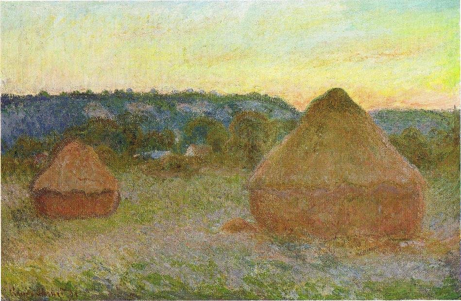 Buğday Yığınları Günün Sonu, Sonbahar by Claude Monet