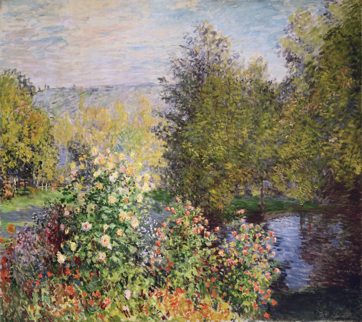 A Corner of the Garden at Montgeron, 1876-7  by Claude Monet