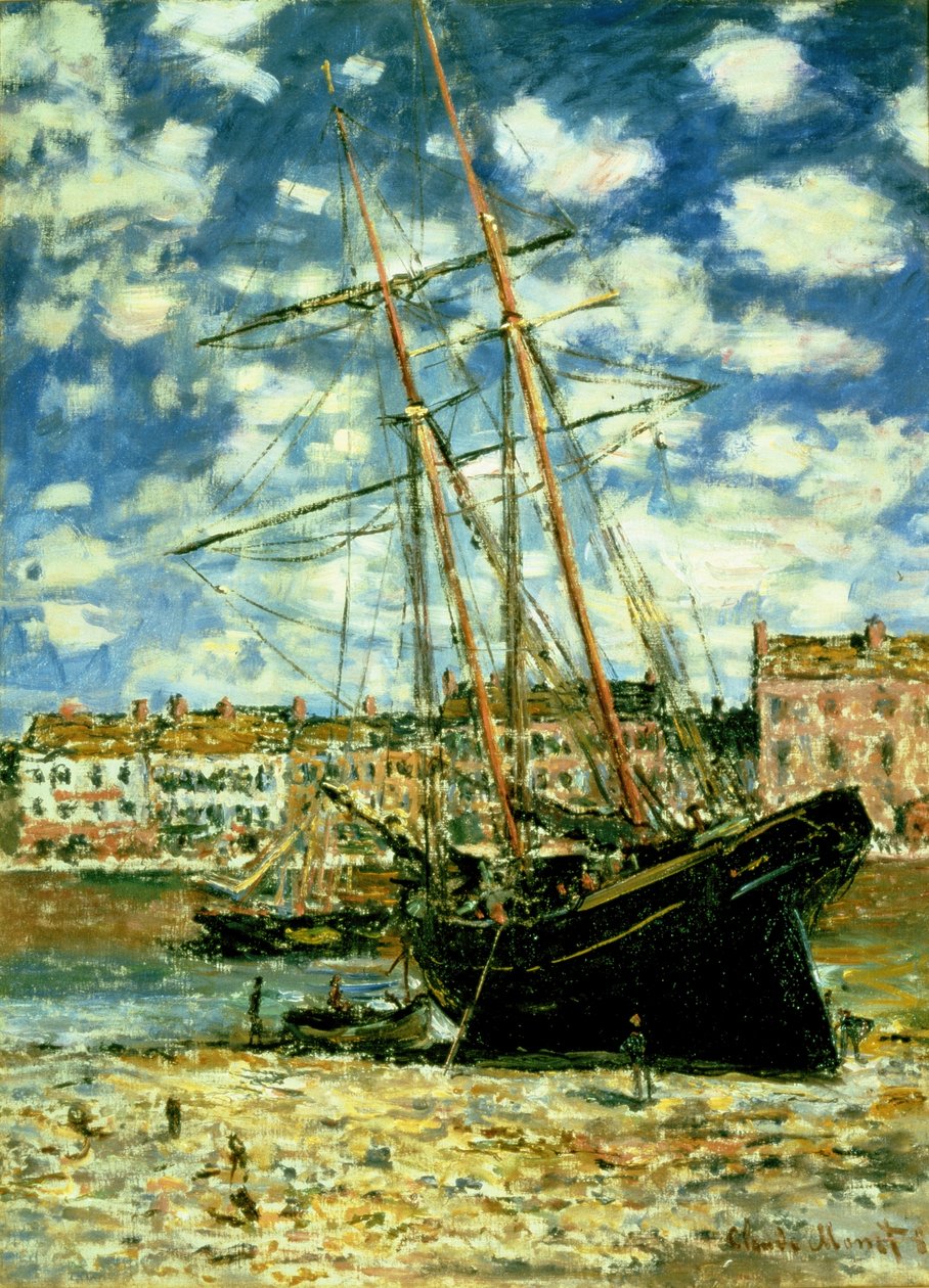 Düşük gelgitte yatan tekne by Claude Monet
