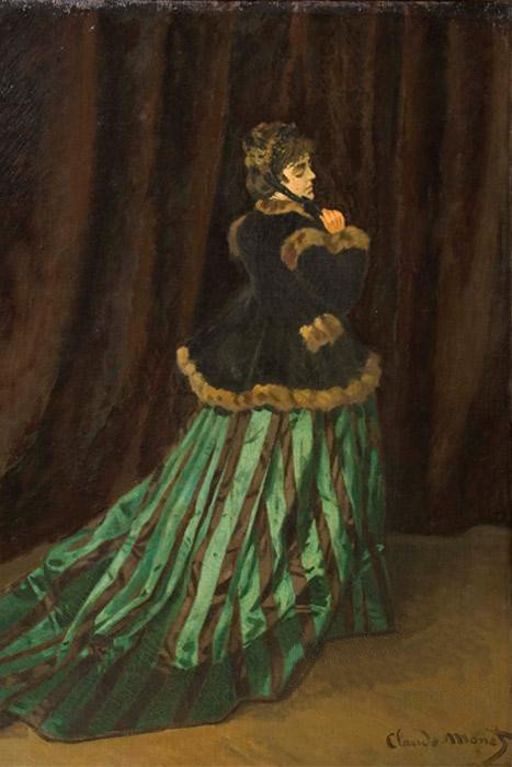 Camille, Yeşil Elbise by Claude Monet