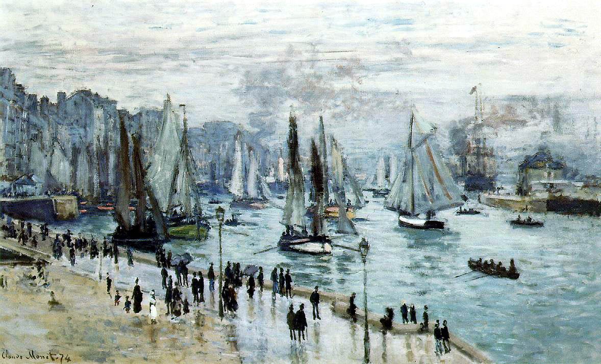 Limandan Ayrılan Balıkçı Tekneleri, Le Havre by Claude Monet