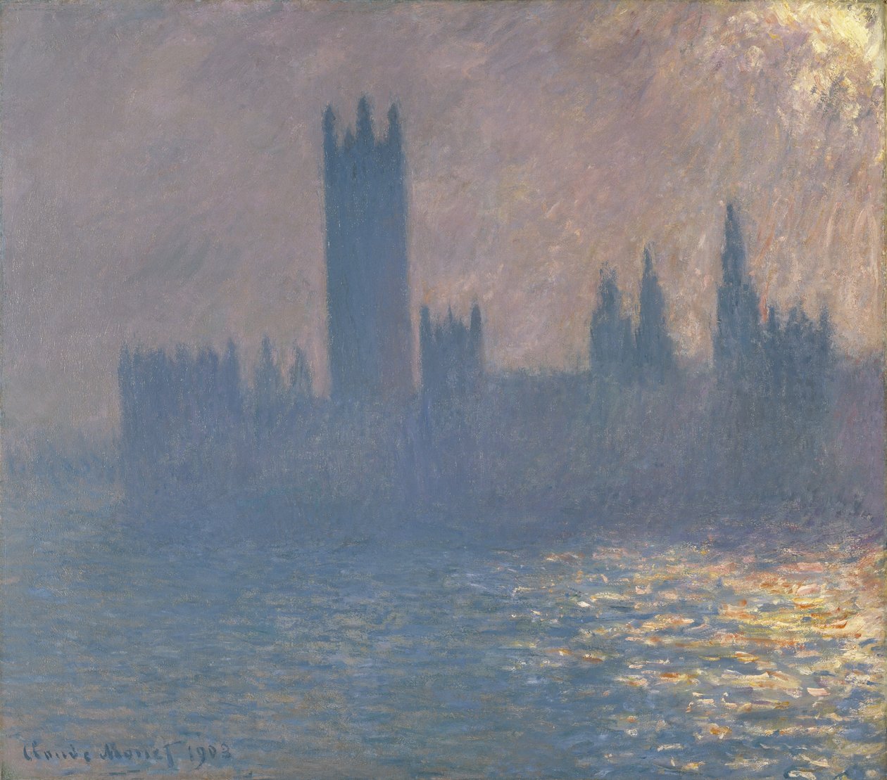 Parlamento Binaları, Güneş Işığı Etkisi by Claude Monet