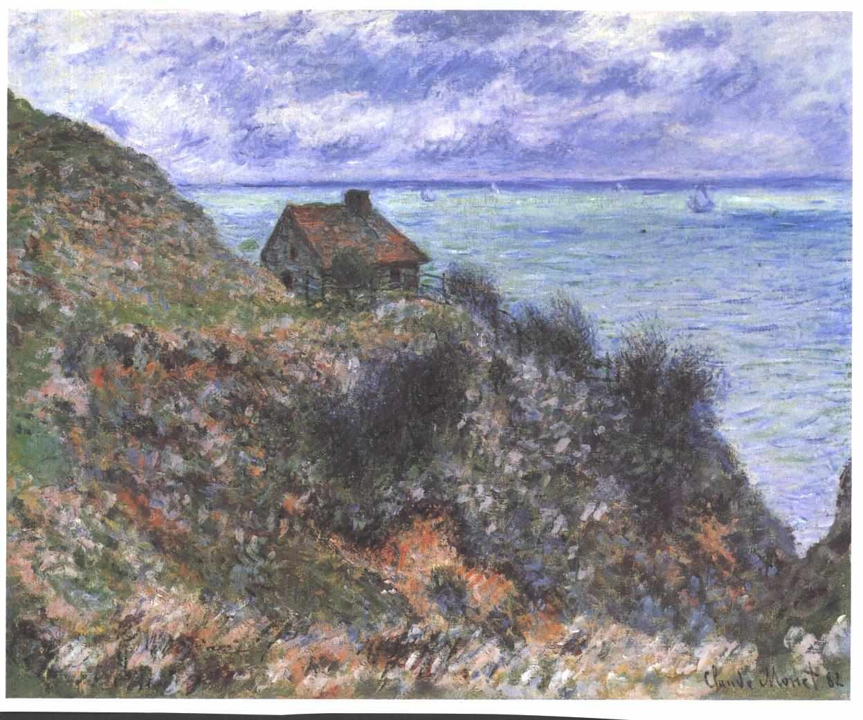 Pourville yakınlarındaki gümrük bekçi kulübesi by Claude Monet