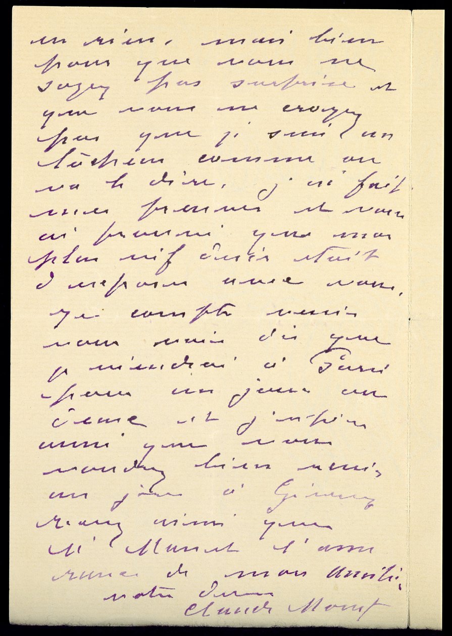 Letter from Claude Monet to Berthe Morisot, 1888  by Claude Monet