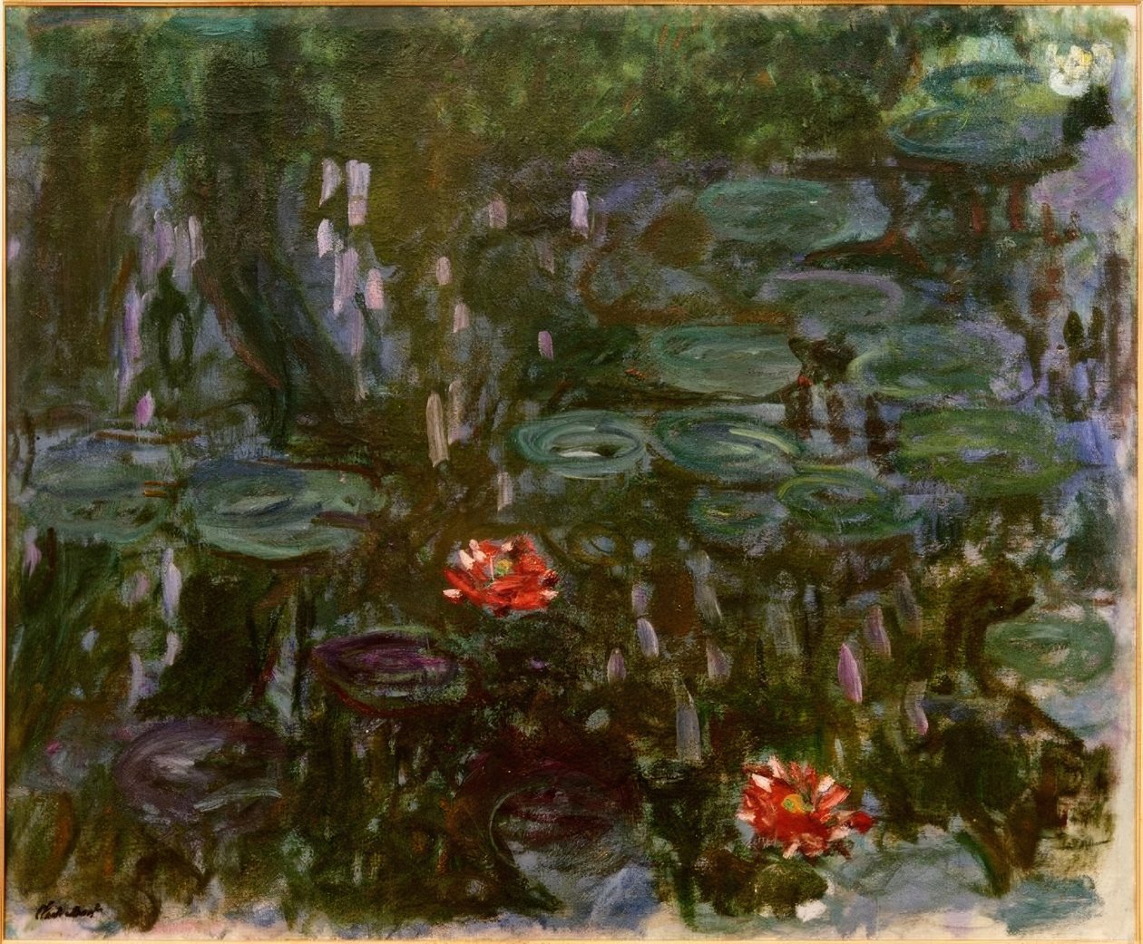 Nilüferler, söğüt yansımaları by Claude Monet