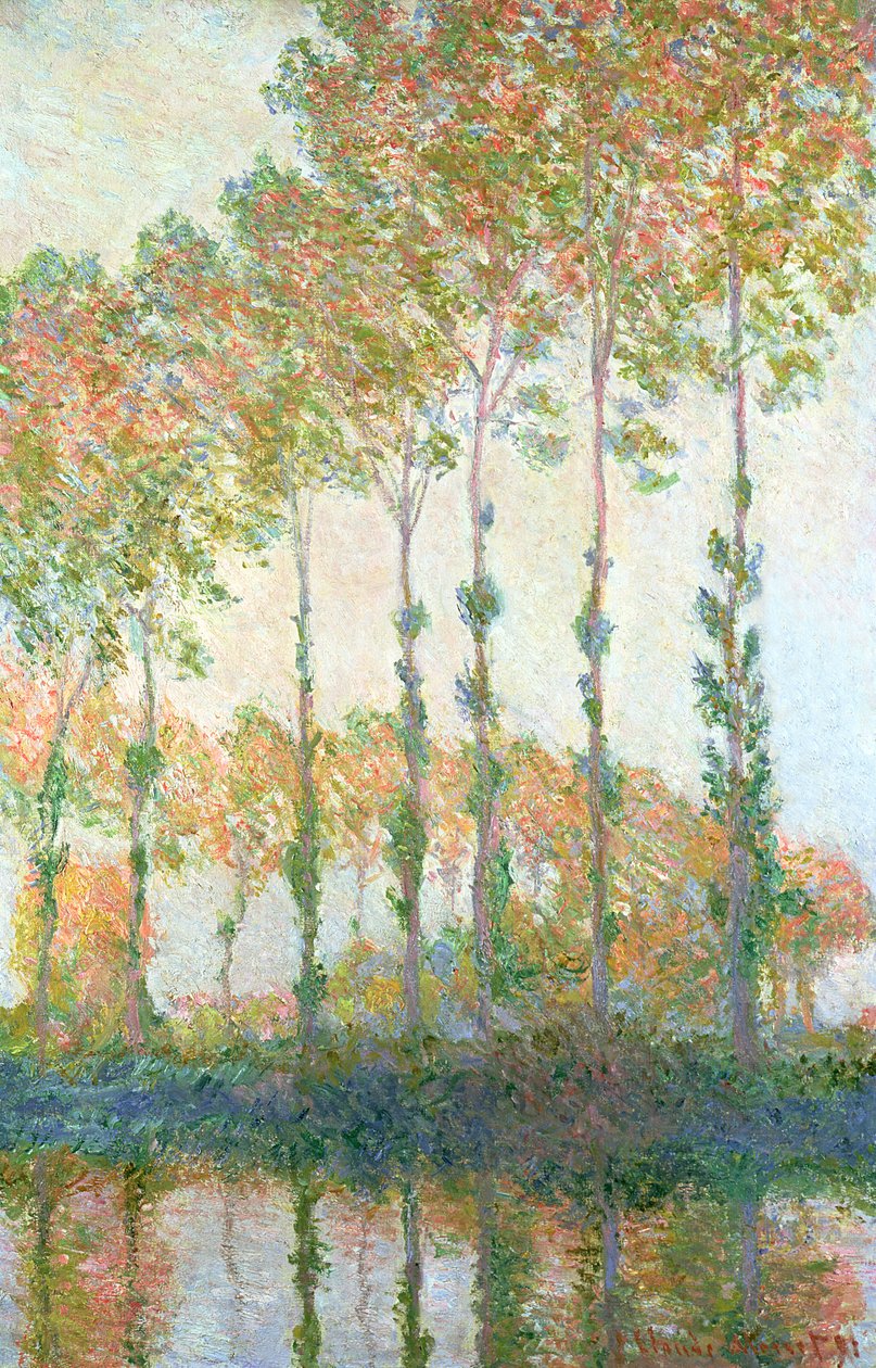 Epte Kıyısında Kavaklar, Sonbahar, 1891 by Claude Monet