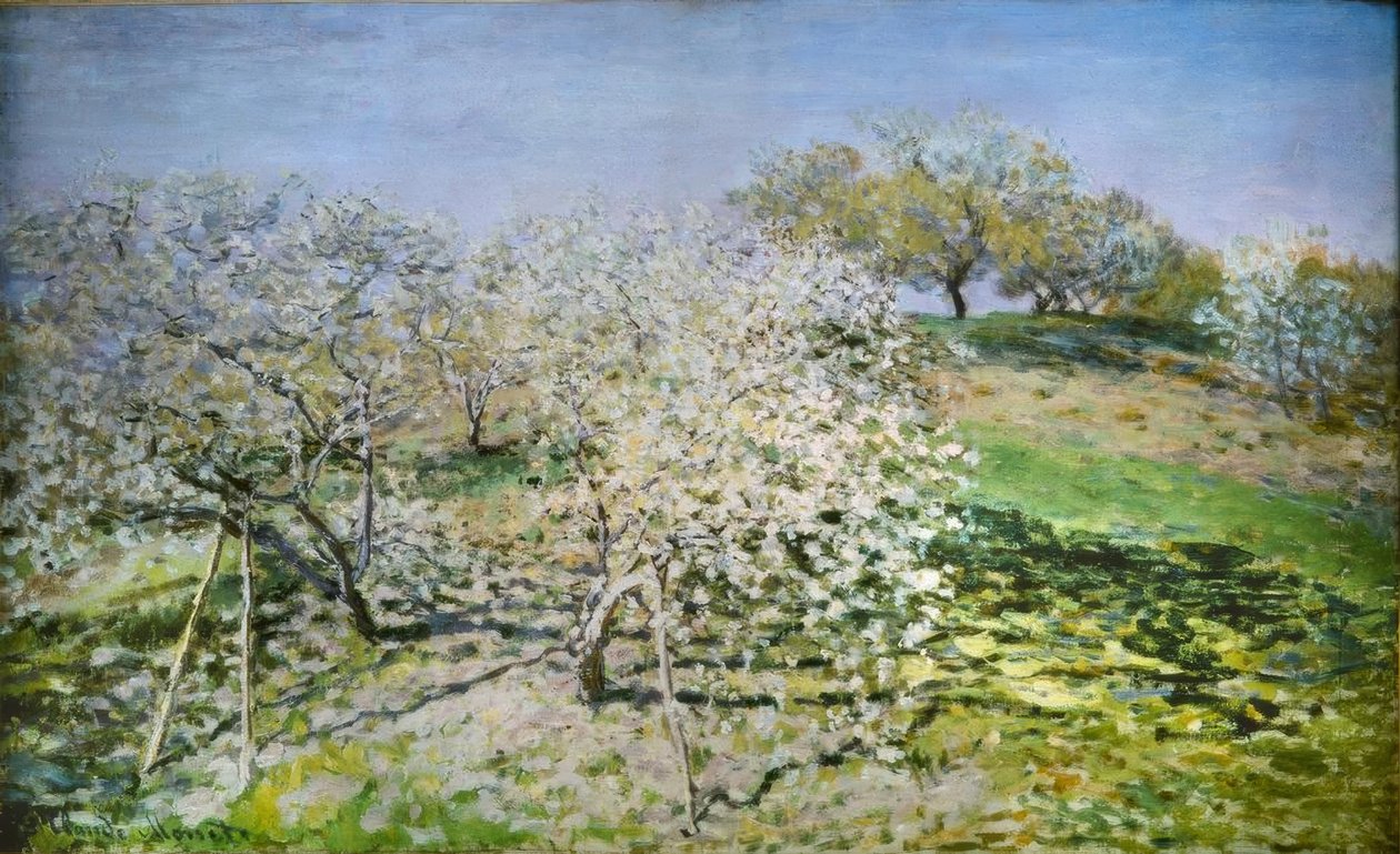 Bahar. elma çiçekleri by Claude Monet