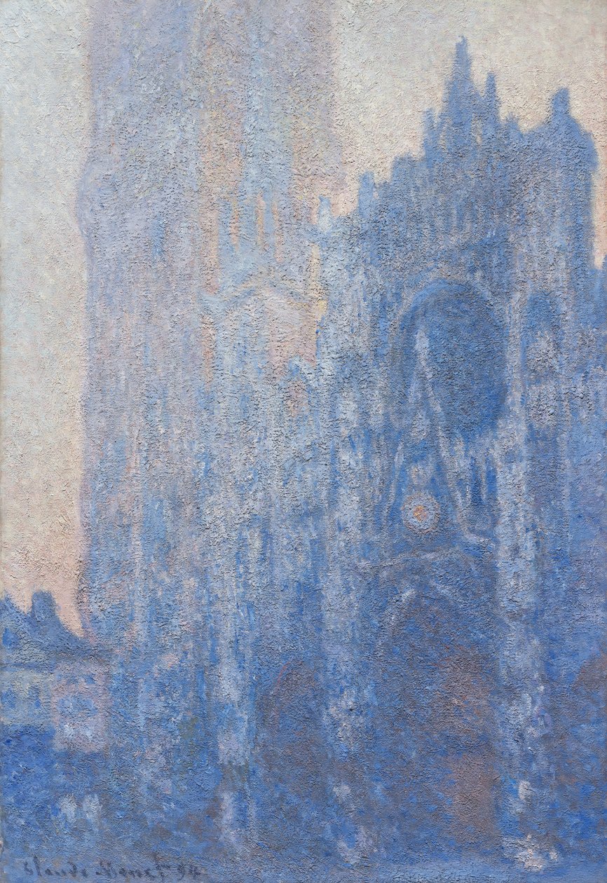 Rouen Katedrali Cephesi ve Tour dAlbane (Sabah Etkisi) by Claude Monet