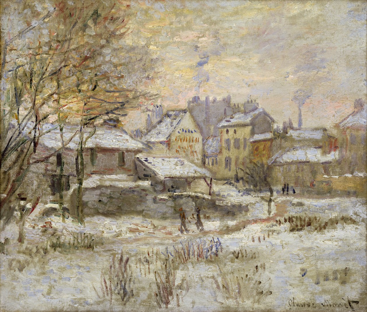 Batan Güneş ile Kar Etkisi, 1875 by Claude Monet