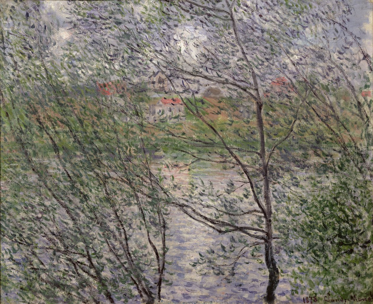Seine Kıyıları veya Ağaçların Arasında Bahar, 1878 by Claude Monet