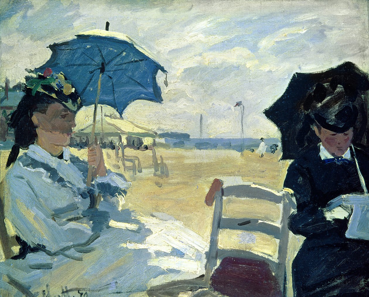 The Beach at Trouville, 1870  by Claude Monet