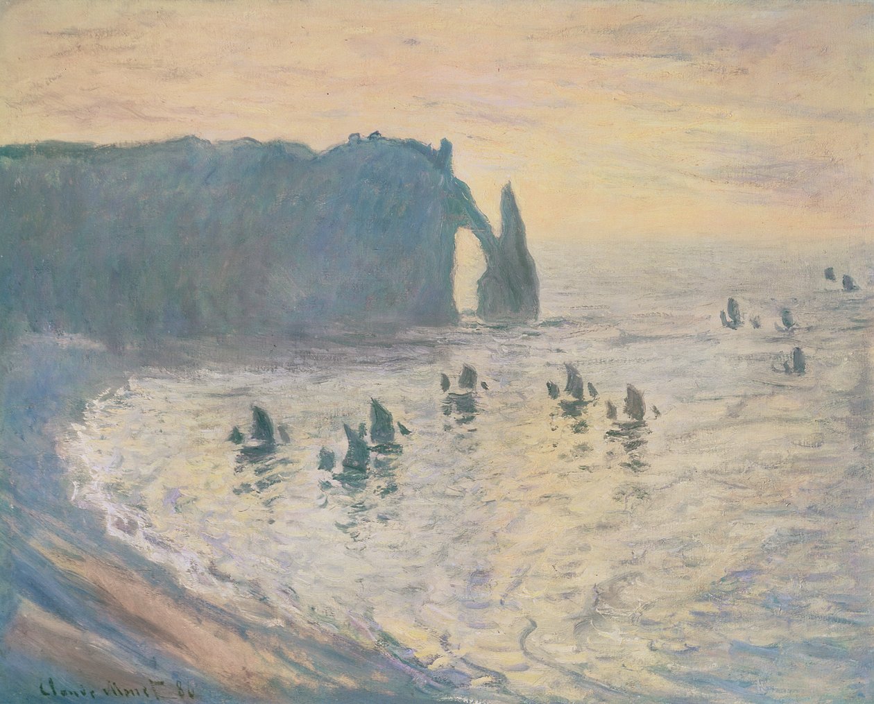 The Cliffs at Etretat, 1886  by Claude Monet
