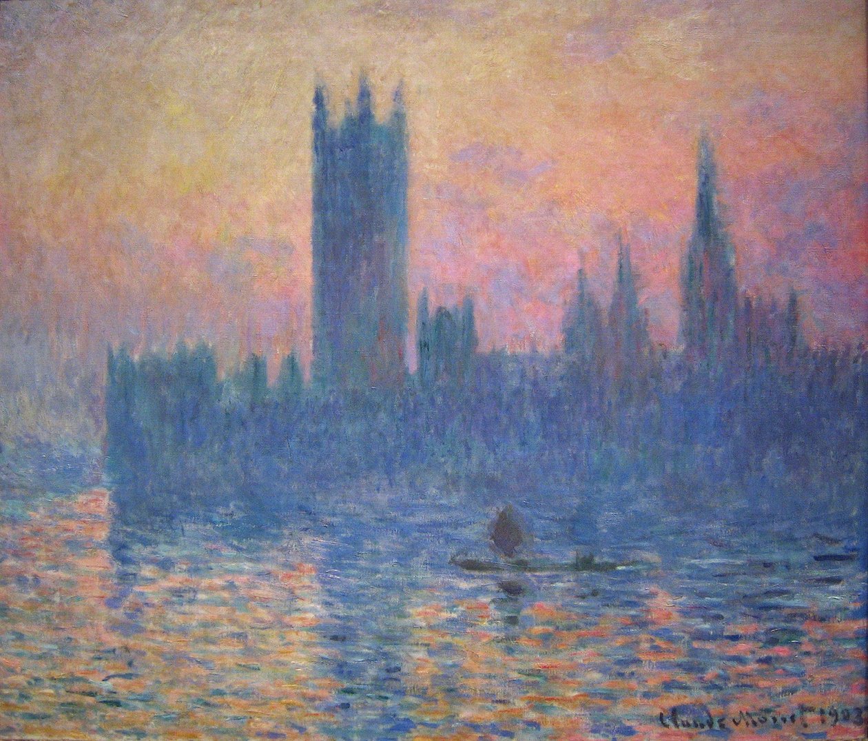 Parlamento Evleri, Gün Batımı by Claude Monet