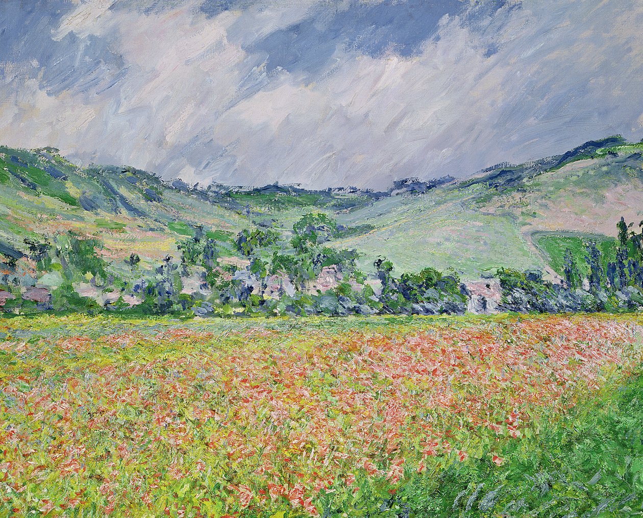 Giverny yakınlarındaki Haşhaş Tarlası, 1885 by Claude Monet