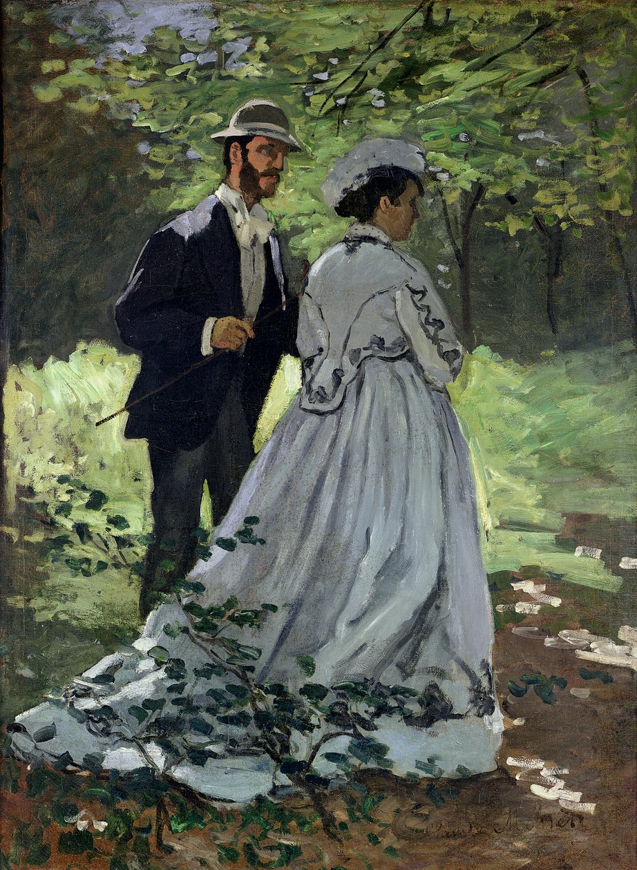 Gezinticiler veya Claude Monet Bazille ve Camille, 1865 by Claude Monet