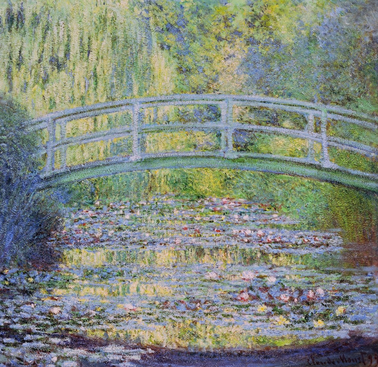 Japon Köprüsü ile Nilüfer Göleti by Claude Monet
