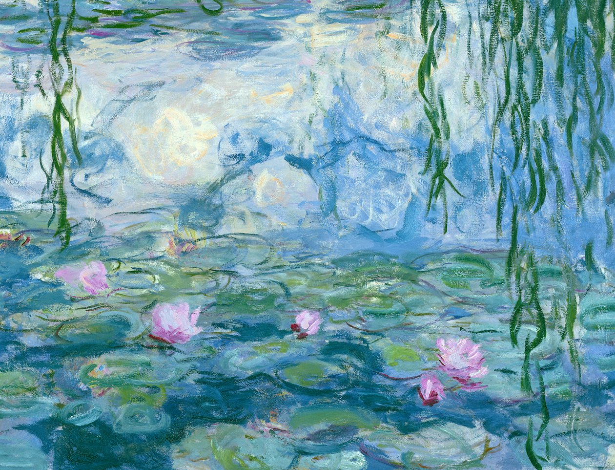 Nilüferler, 1916-19 tuval üzerine yağlı boya, 161015 detayı by Claude Monet