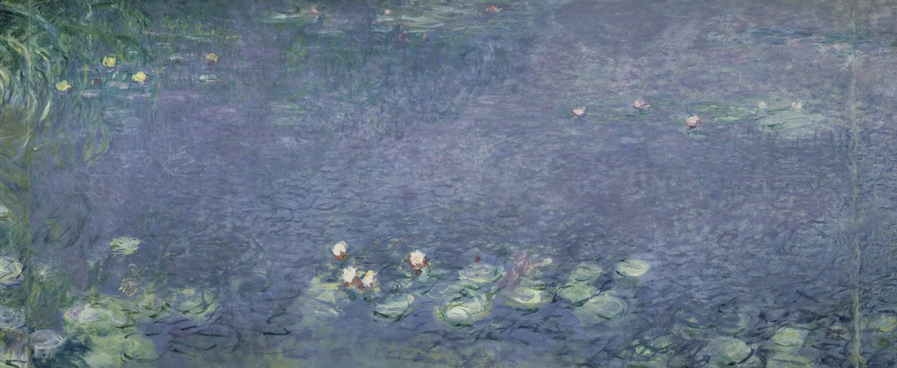 Nilüferler: Sabah, 1914-18 (orta sol kısım) by Claude Monet
