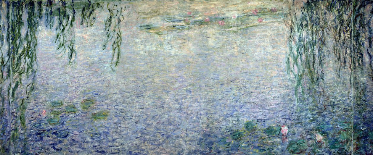 Nilüferler: Ağlayan Söğütlerle Sabah, orta bölümden detay, 1915-26 (ayrıca bkz. 162347 ve 162349) by Claude Monet