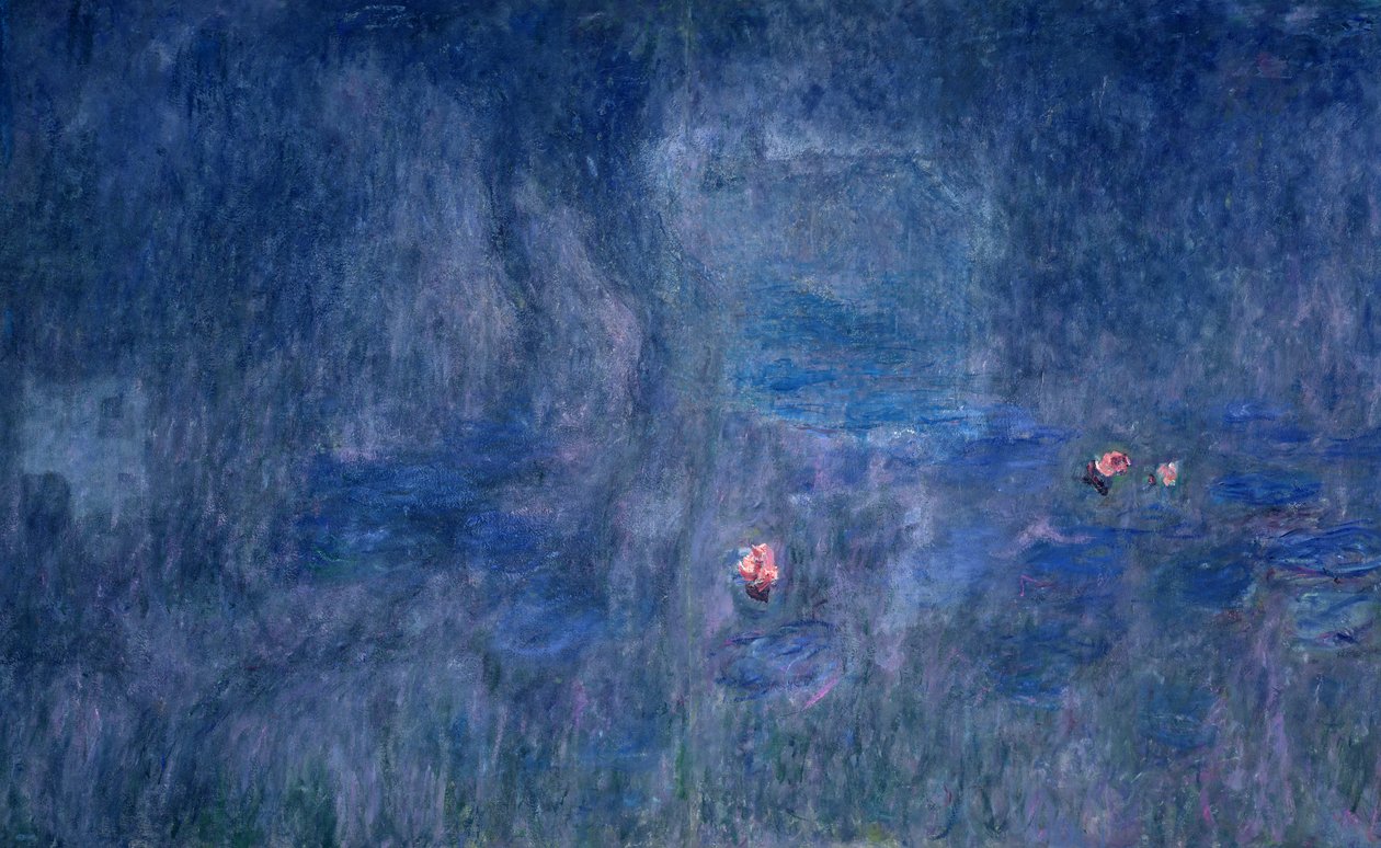 Nilüferler: Ağaçlardan Yansımalar, orta bölümden detay, 1915-26 by Claude Monet