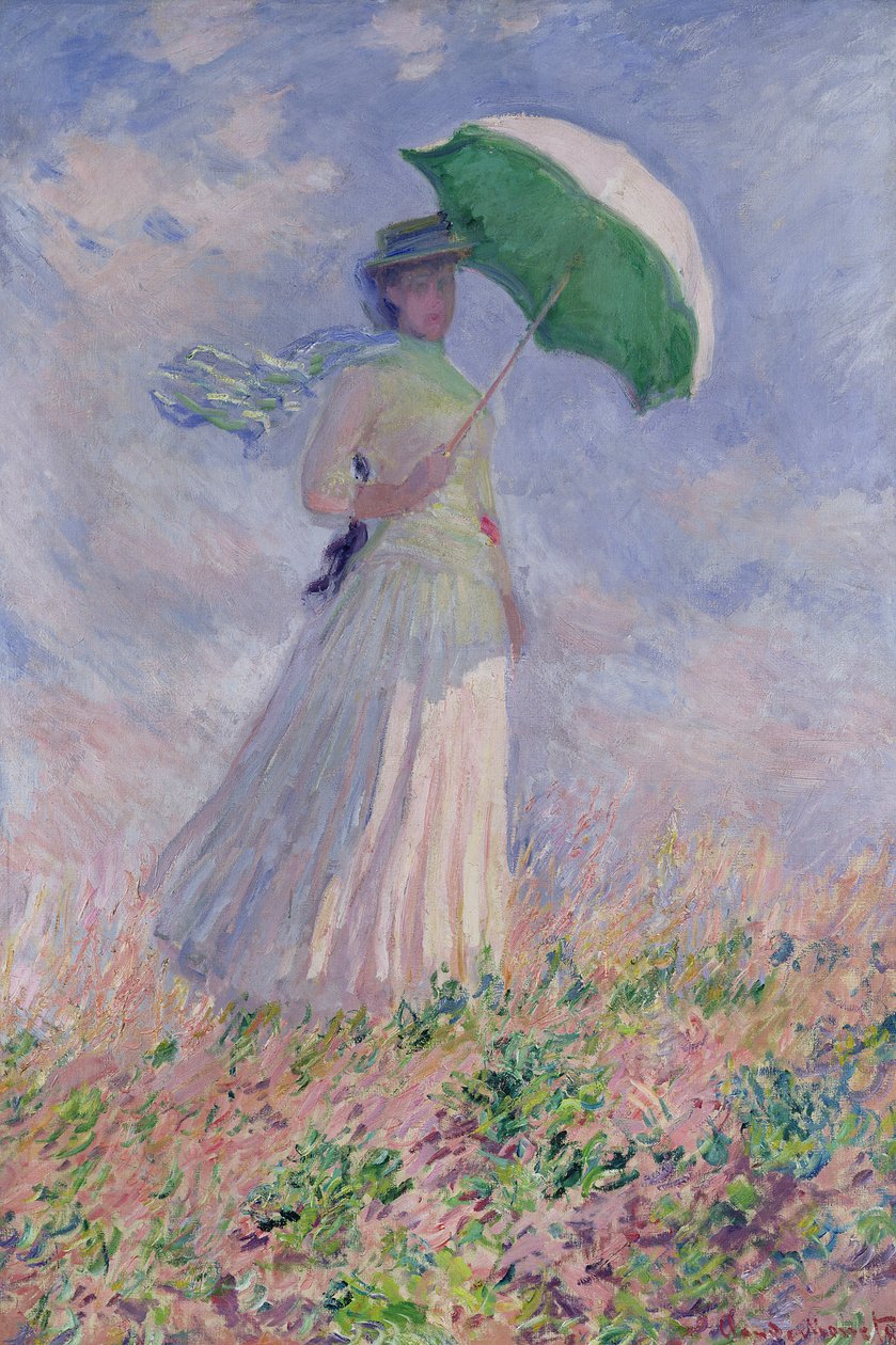 Şemsiyeli Kadın Sağa Döndü, 1886 by Claude Monet