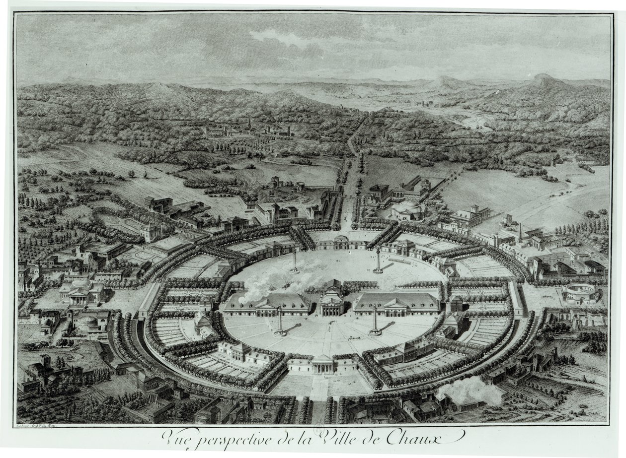 Chaux Kasabasının Perspektif Görünümü, c. 1804 by Claude Nicolas Ledoux