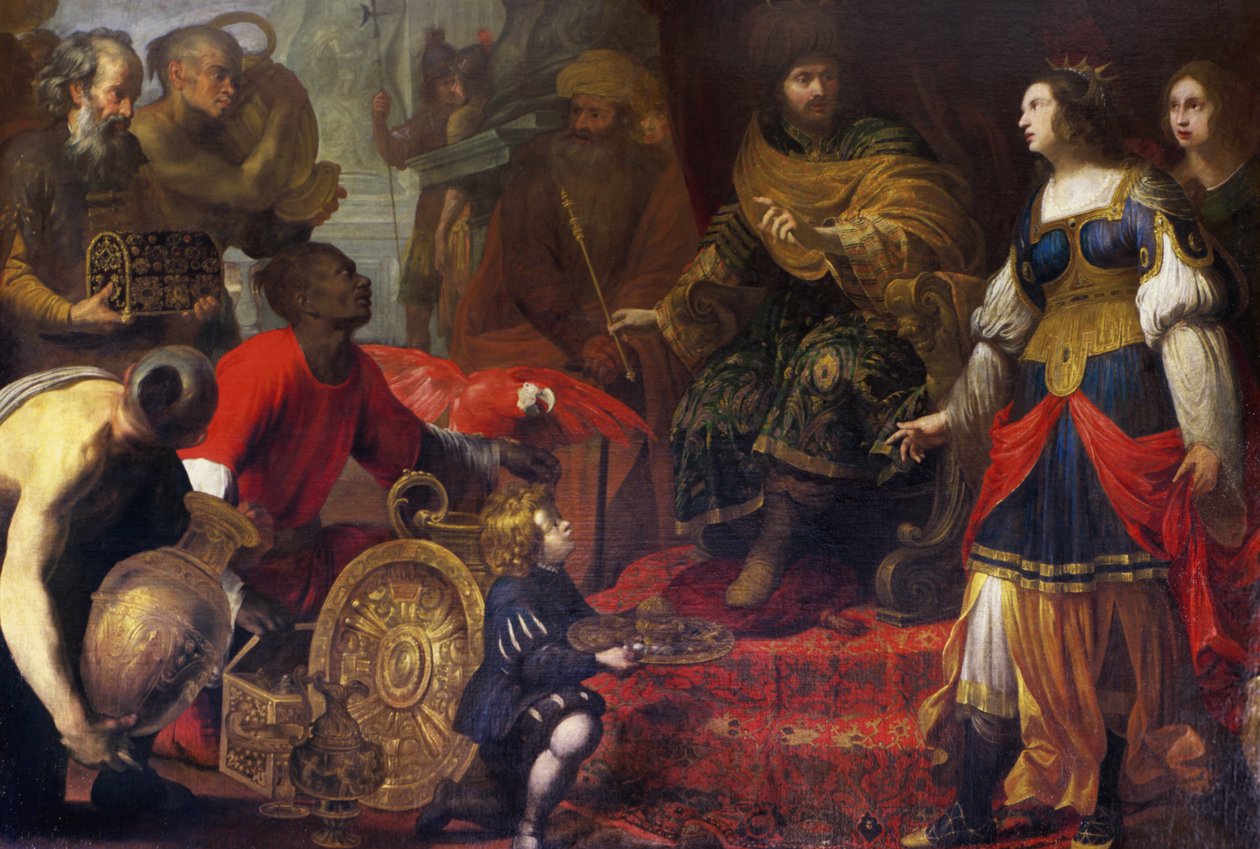 Kral Süleyman ve Saba Kraliçesi (tuval üzerine yağlı boya) by Claude (attr. to) Vignon