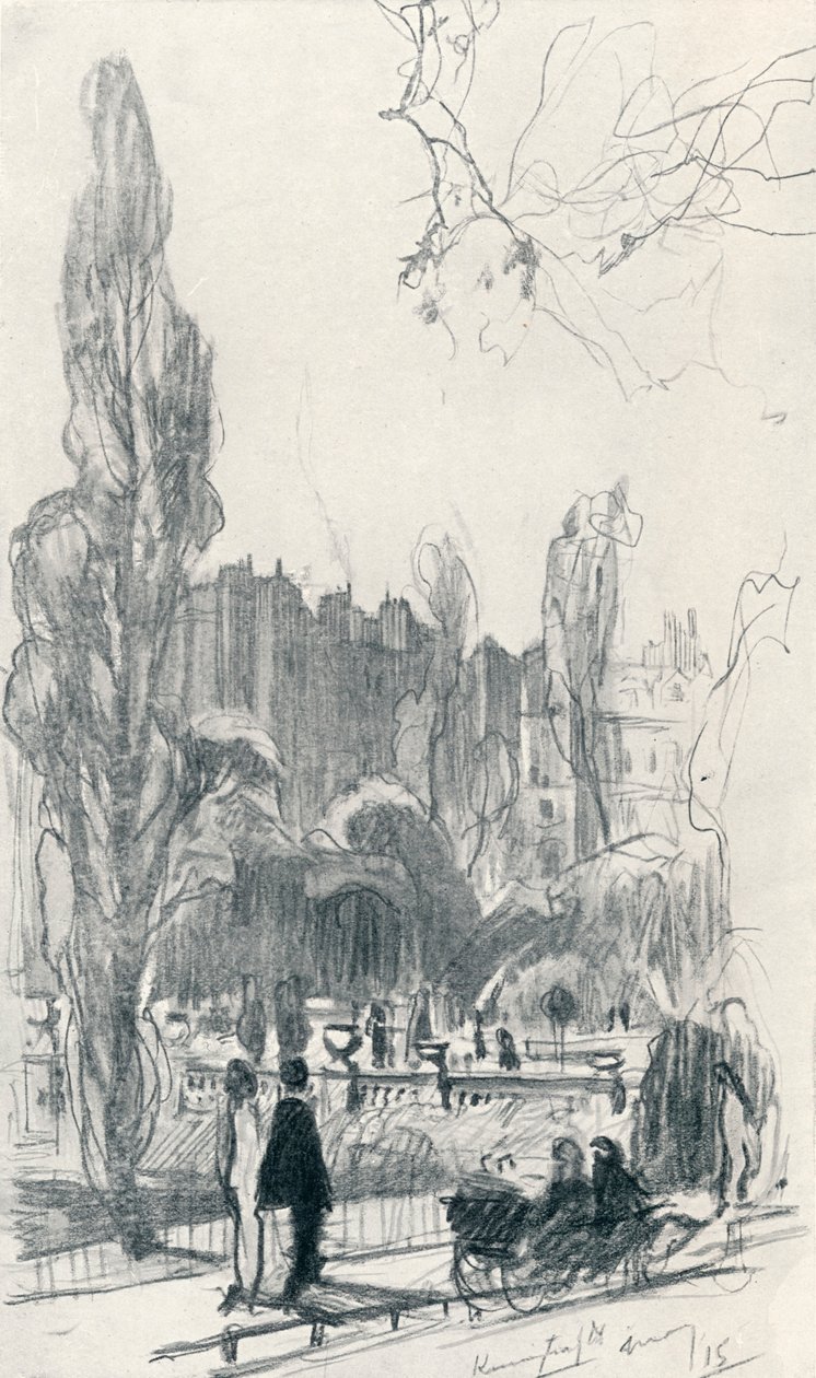 Kensington Bahçelerinde - Birinci Aşama, c1920 by Claude Allin Shepperson