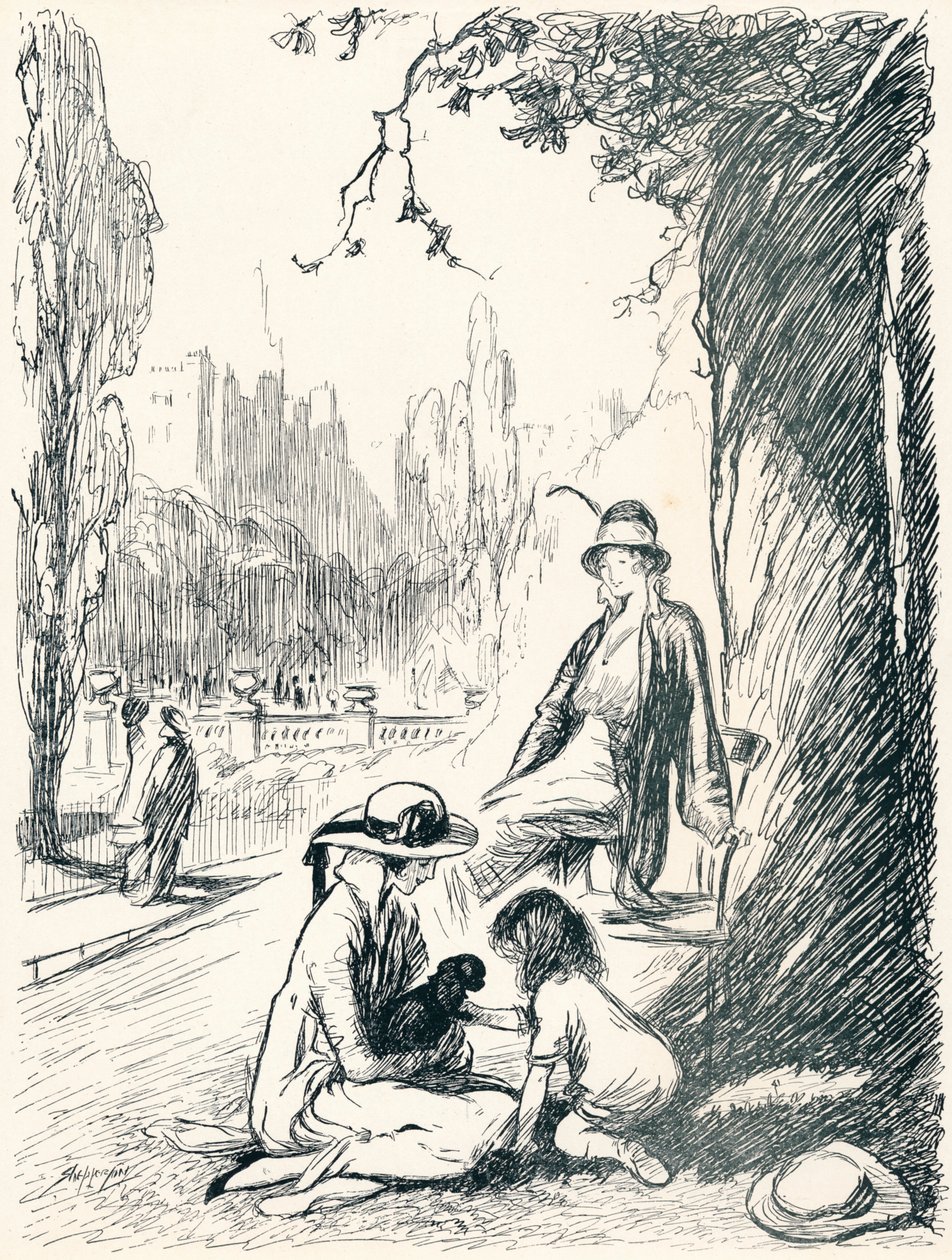 Kensington Bahçelerinde - Altıncı Aşama, c1920 by Claude Allin Shepperson