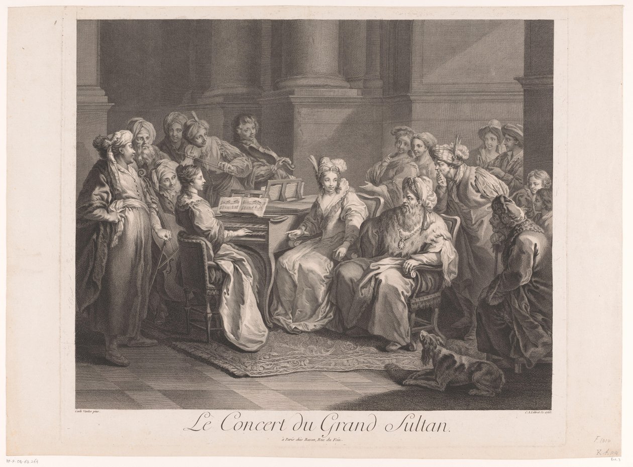 Sultan için konser Le Concert du Grand Sultan (nesne üzerindeki başlık) by Claude Antoine Littret de Montigny